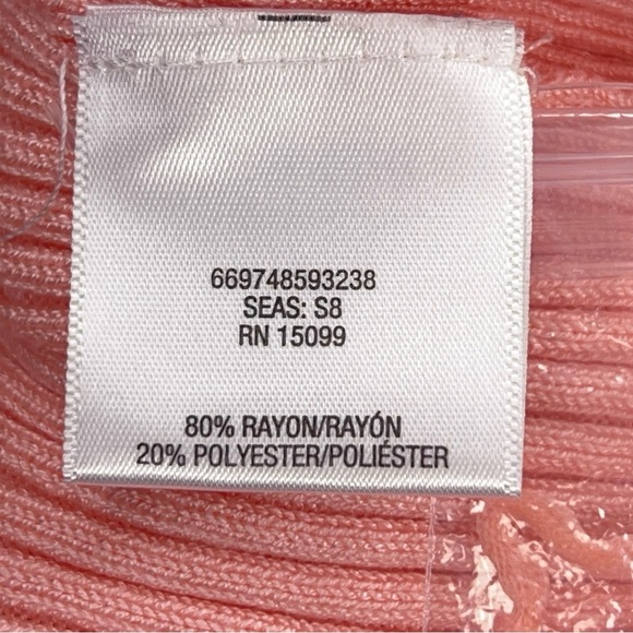 Small Bongo Pink Ribbed Long Bell Sleeve Sweater Knit Pastel Lettuce Trim - Picture 7 of 16